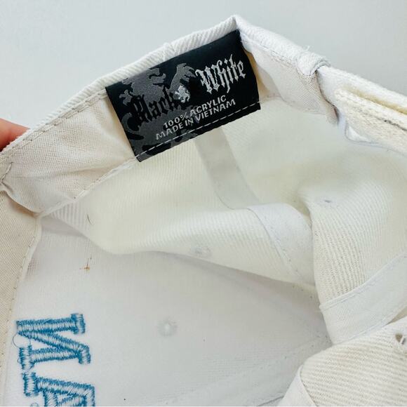 VINTAGE White Blue Nolan Lettered Stitched Velcro Adjustable Unisex Baseball Hat - Picture 8 of 10